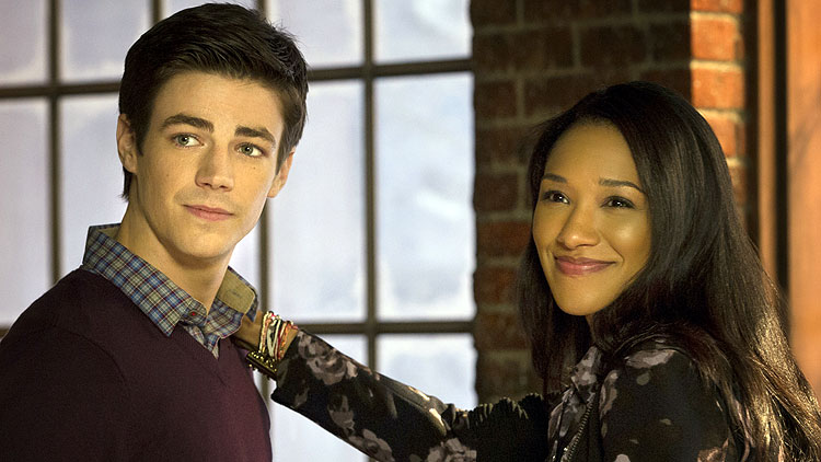 Grant Gustin and Candice Patton in the premiere of The Flash.